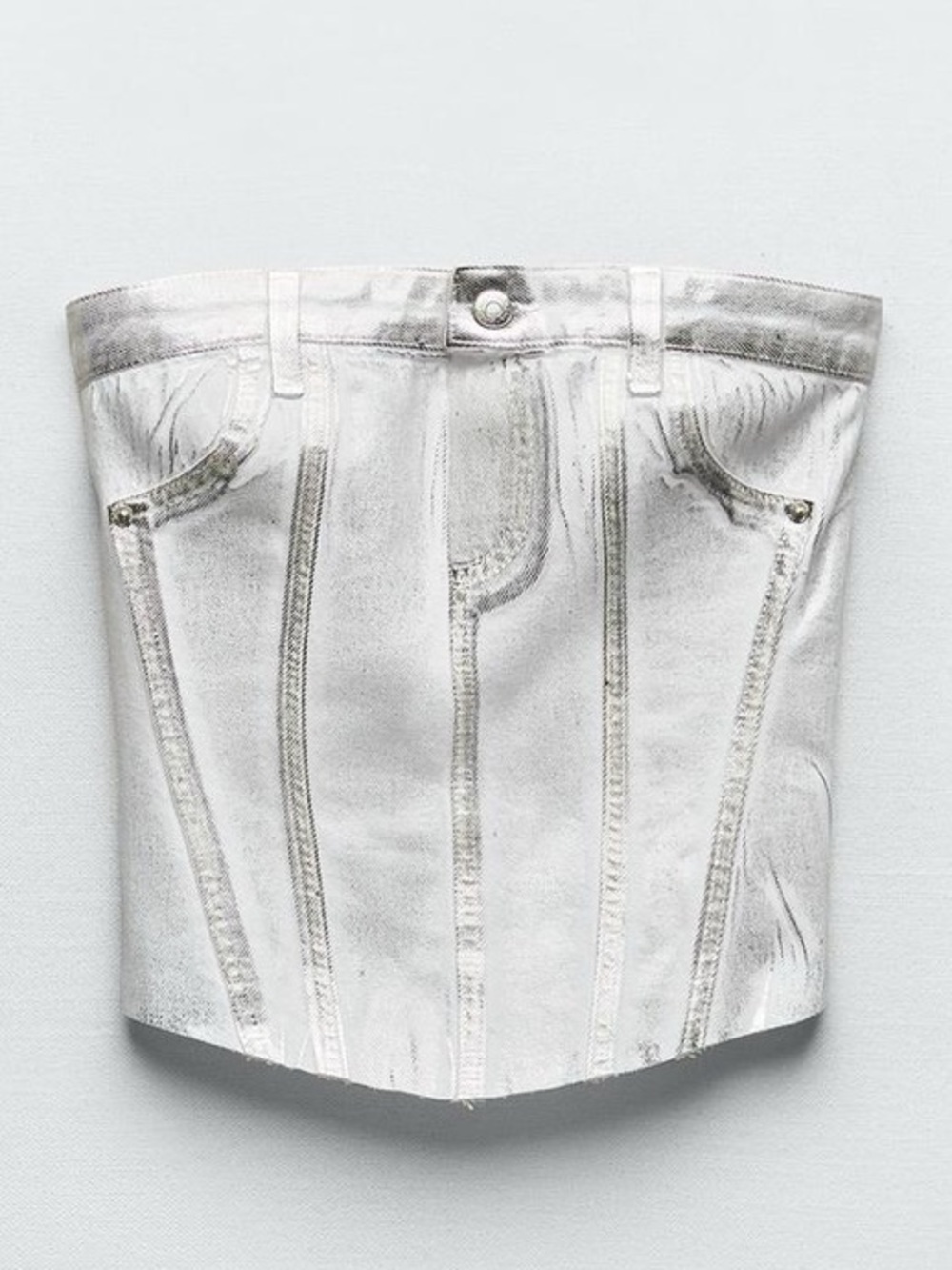 Zara Metallic Strapless Top